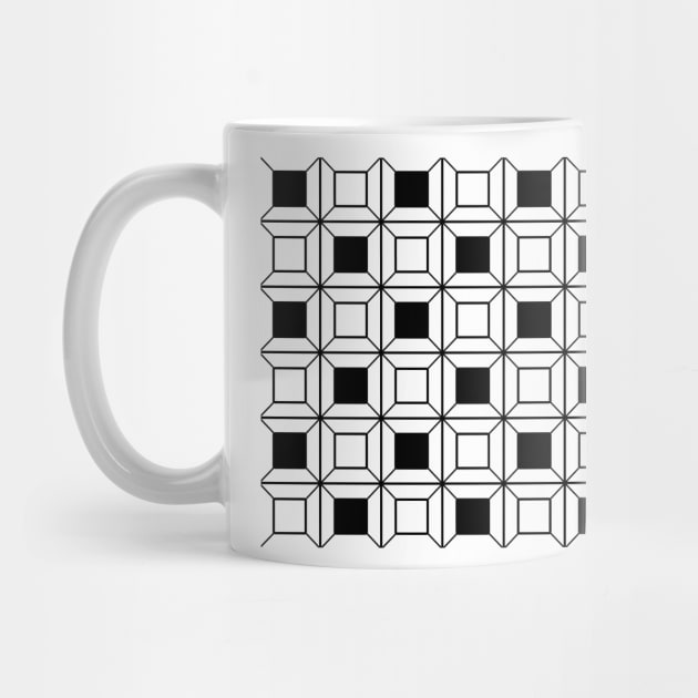 Abstract geometric pattern - black and white. by kerens